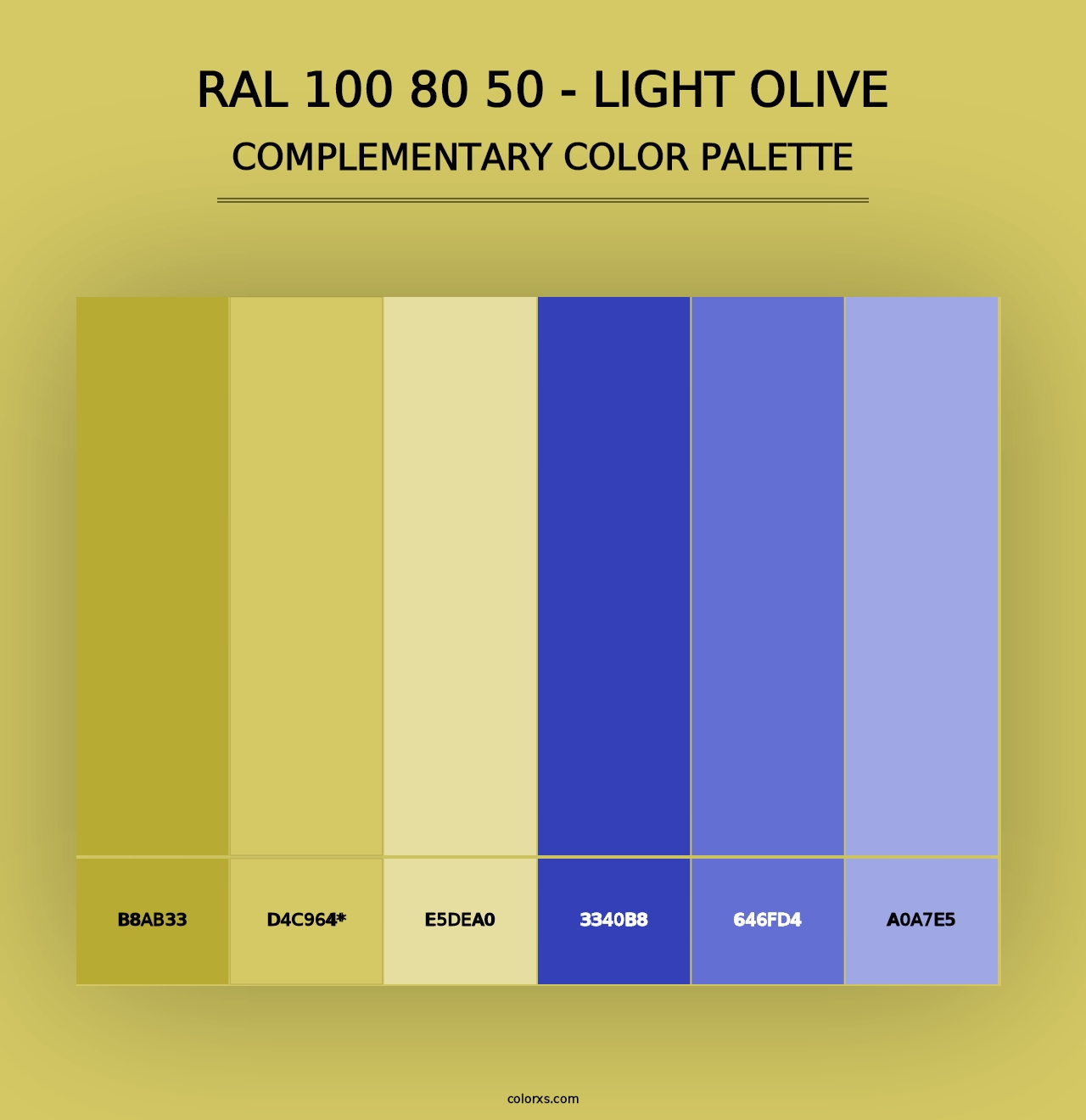 RAL 100 80 50 - Light Olive - Complementary Color Palette