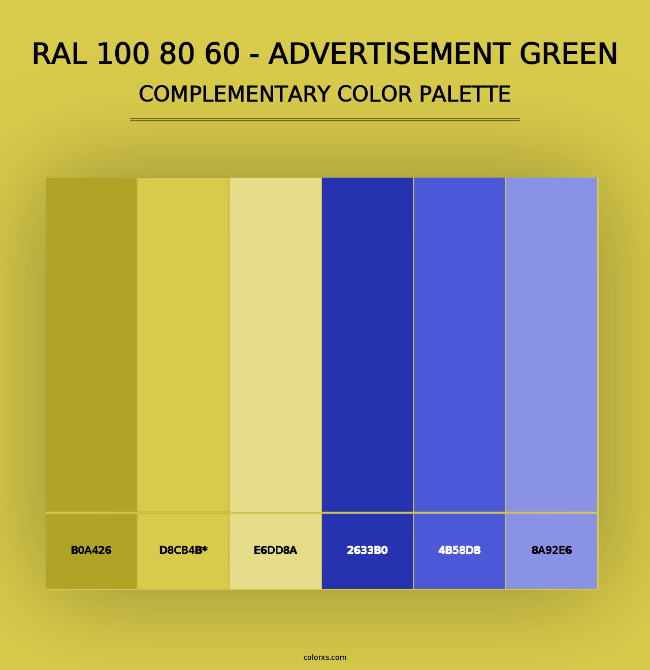 RAL 100 80 60 - Advertisement Green - Complementary Color Palette