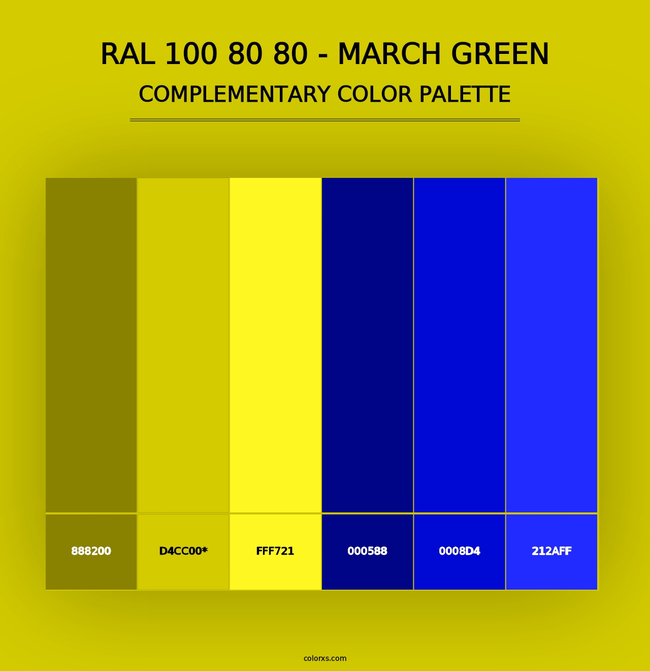 RAL 100 80 80 - March Green - Complementary Color Palette