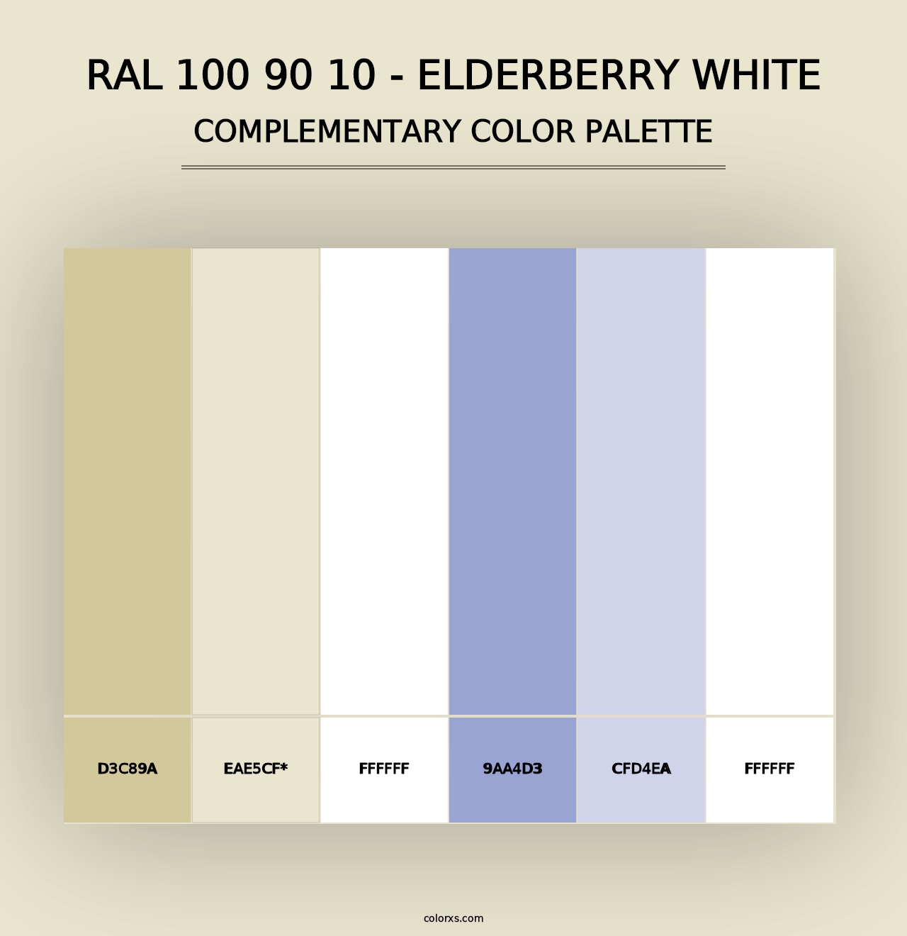 RAL 100 90 10 - Elderberry White - Complementary Color Palette