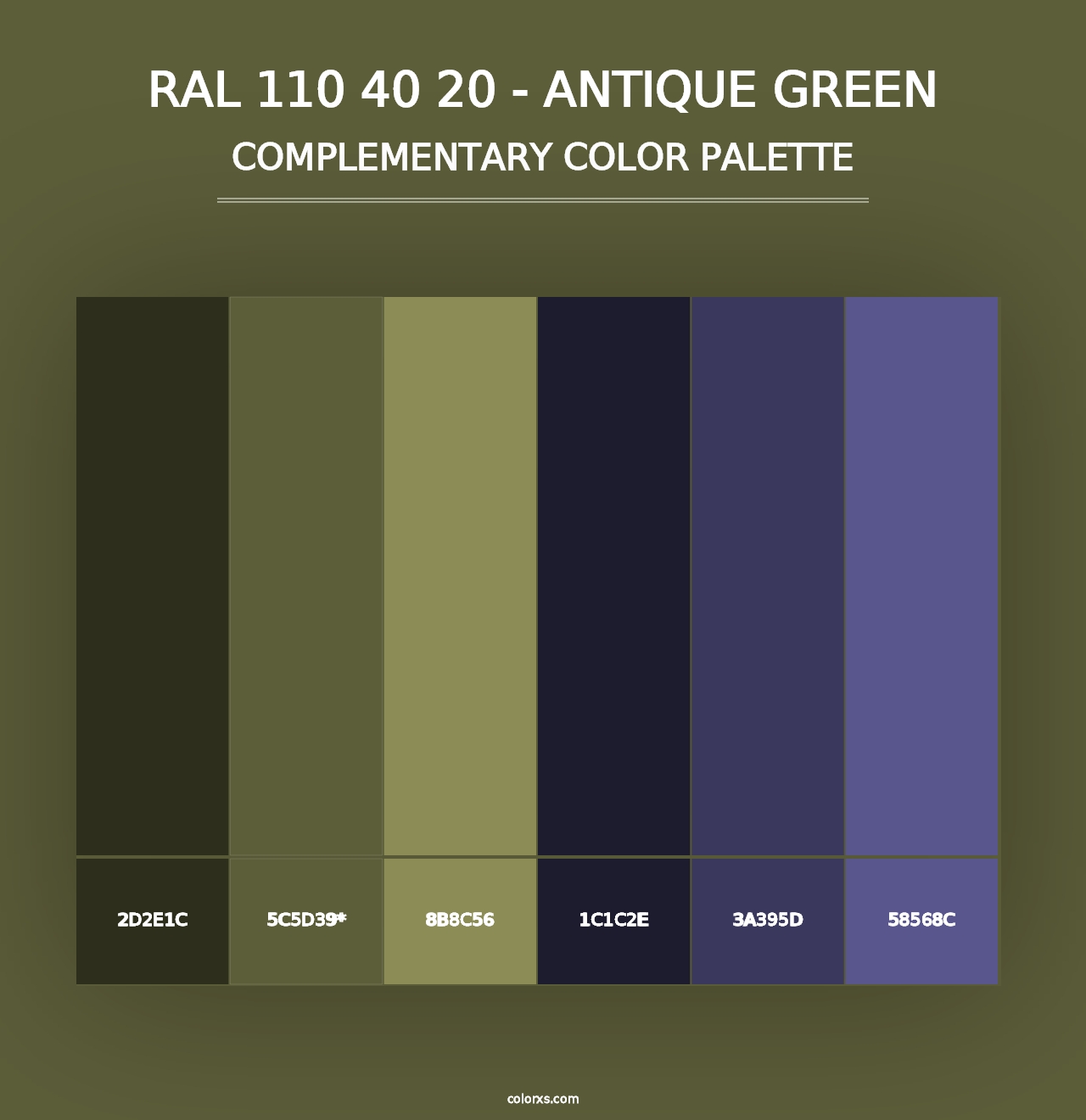 RAL 110 40 20 - Antique Green - Complementary Color Palette