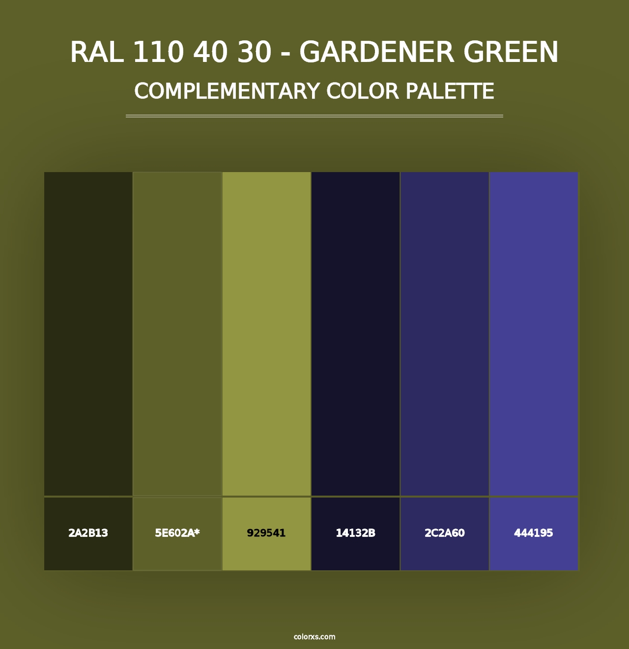 RAL 110 40 30 - Gardener Green - Complementary Color Palette