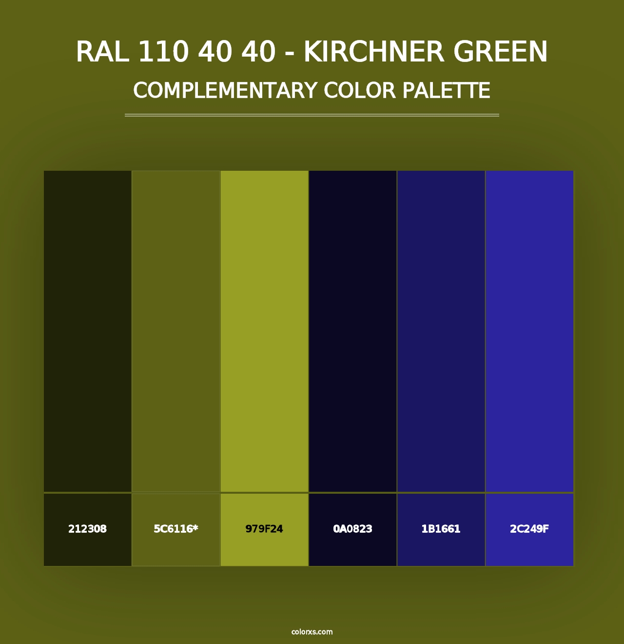 RAL 110 40 40 - Kirchner Green - Complementary Color Palette