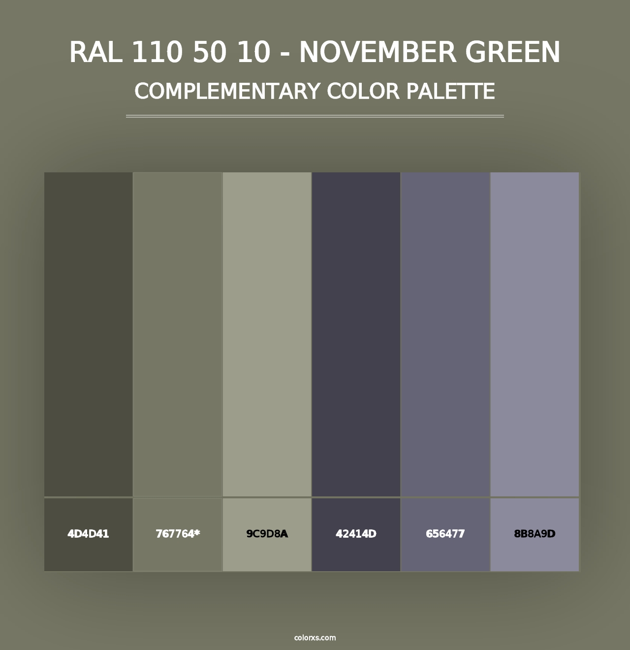 RAL 110 50 10 - November Green - Complementary Color Palette