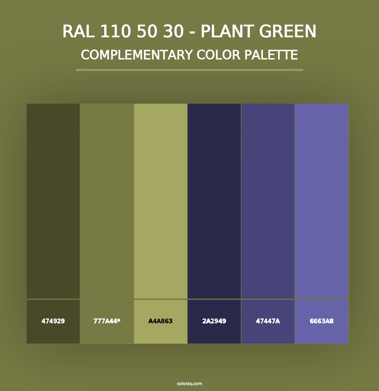 RAL 110 50 30 - Plant Green - Complementary Color Palette