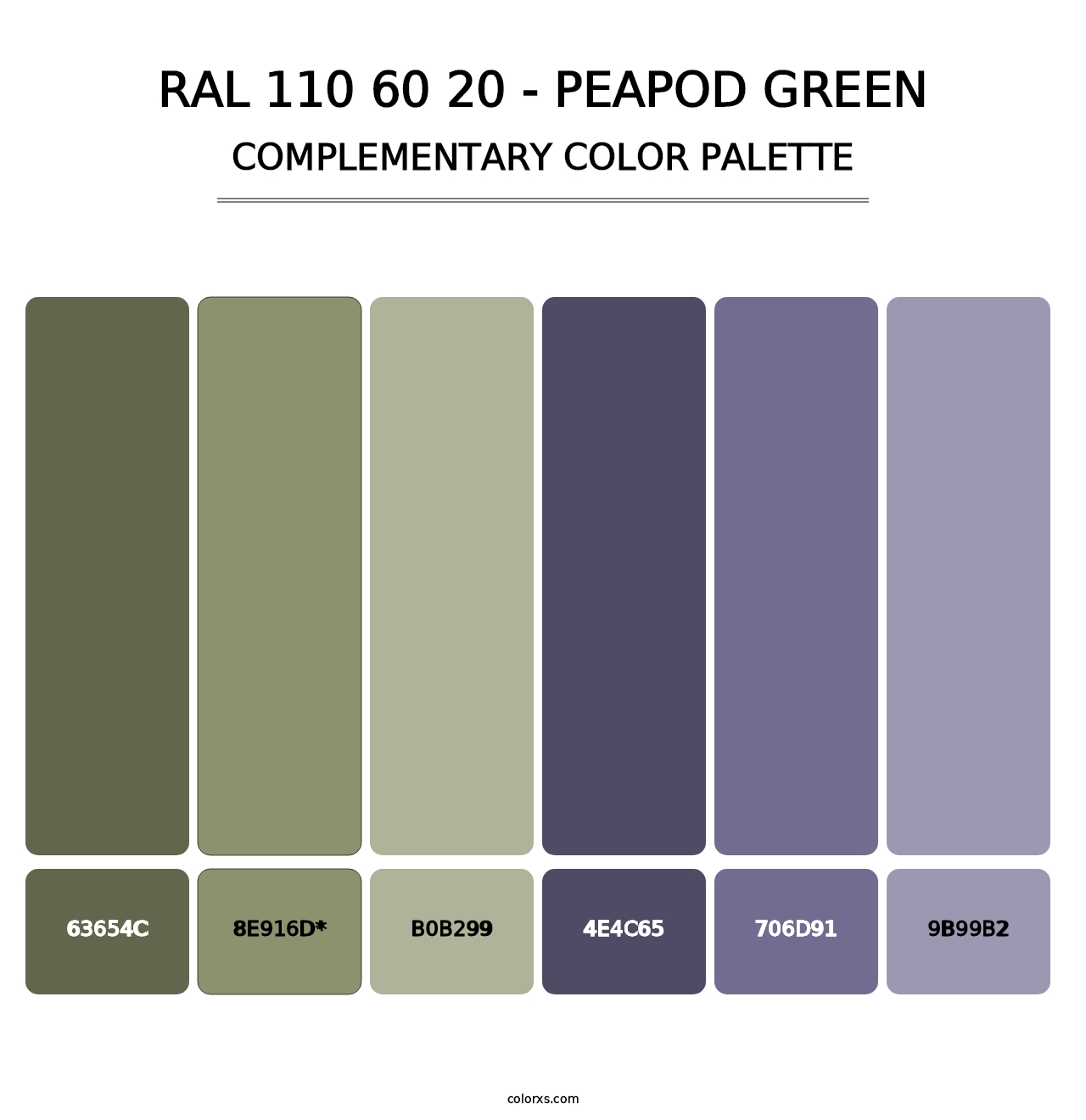 RAL 110 60 20 - Peapod Green - Complementary Color Palette