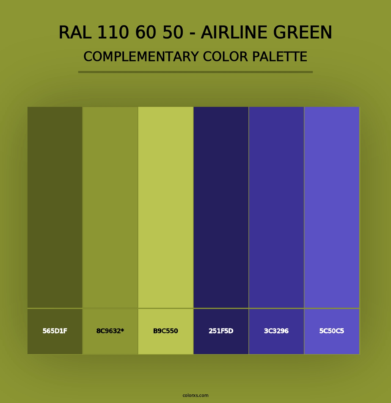 RAL 110 60 50 - Airline Green - Complementary Color Palette