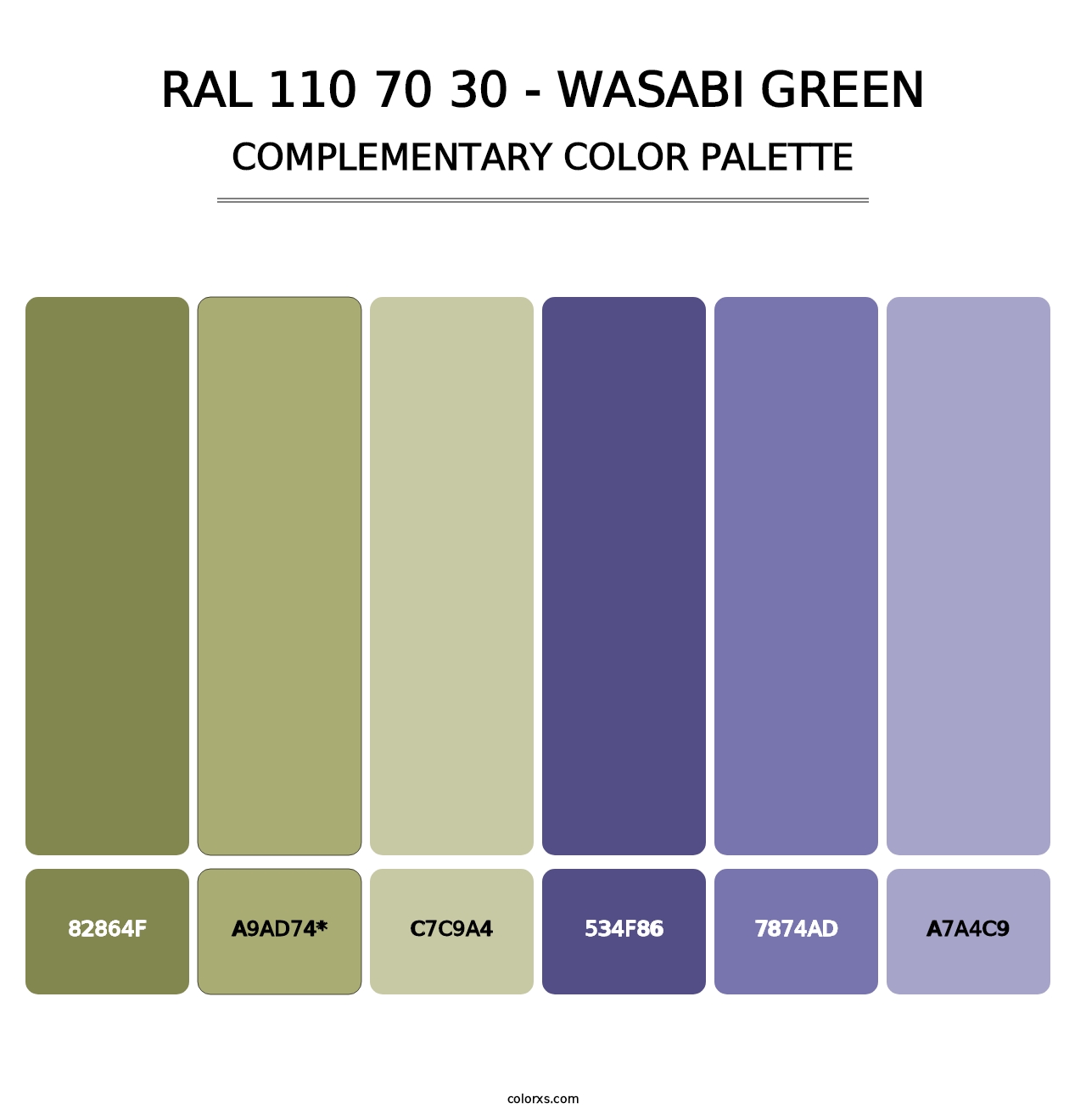 RAL 110 70 30 - Wasabi Green - Complementary Color Palette