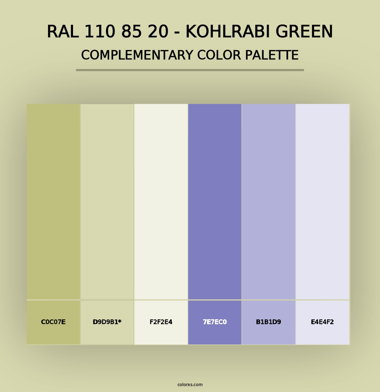 RAL 110 85 20 - Kohlrabi Green - Complementary Color Palette