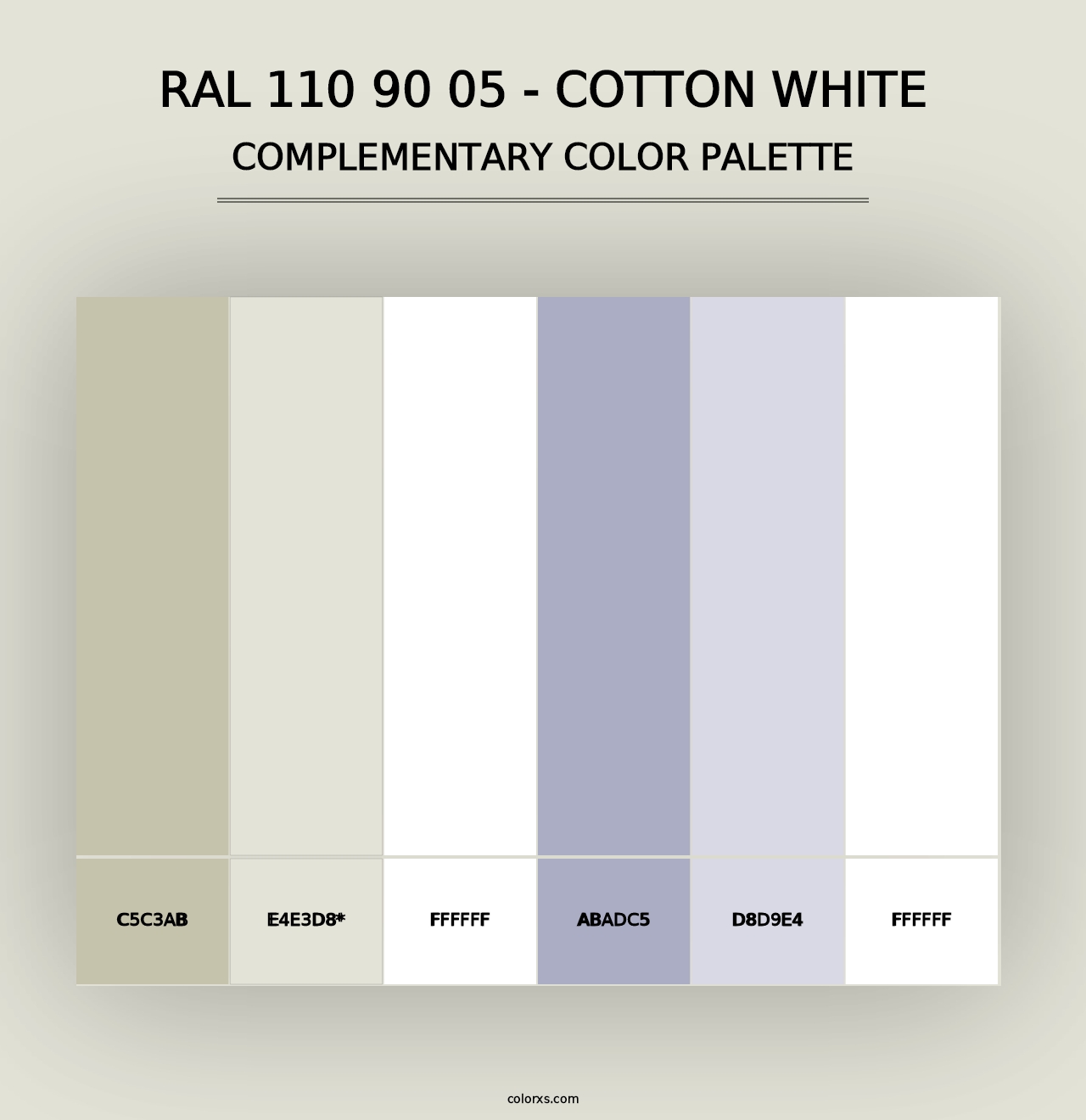 RAL 110 90 05 - Cotton White - Complementary Color Palette