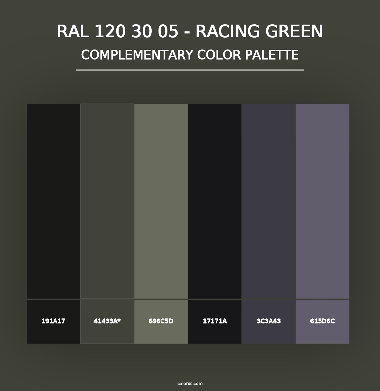 RAL 120 30 05 - Racing Green - Complementary Color Palette