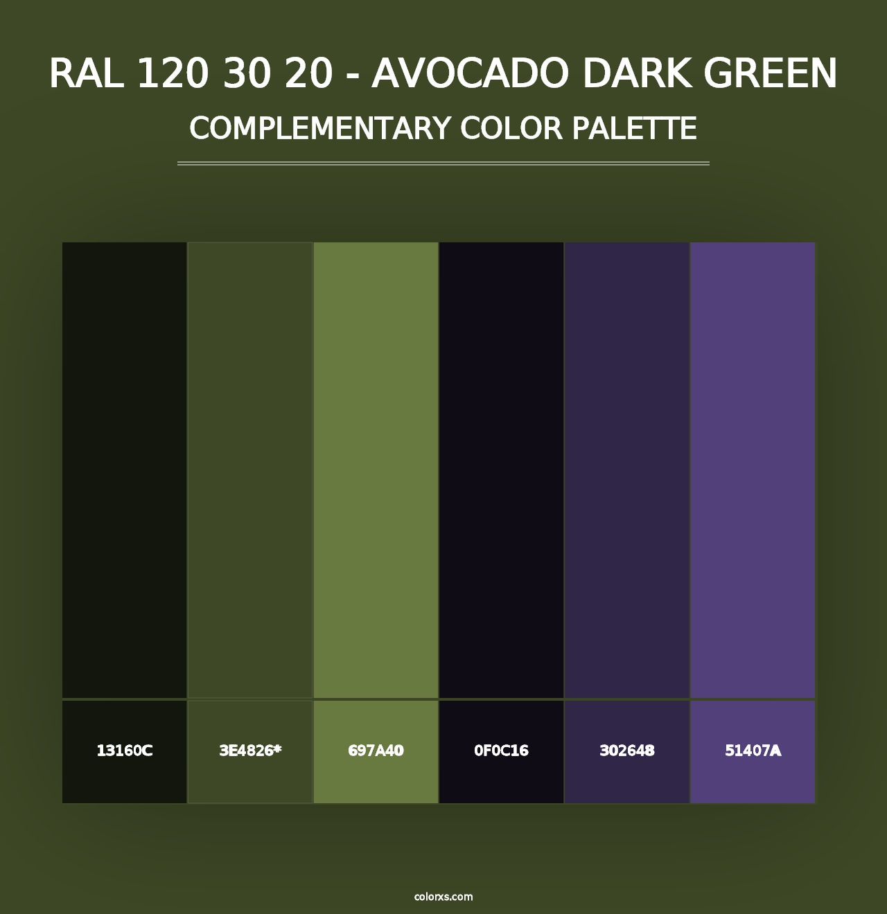 RAL 120 30 20 - Avocado Dark Green - Complementary Color Palette