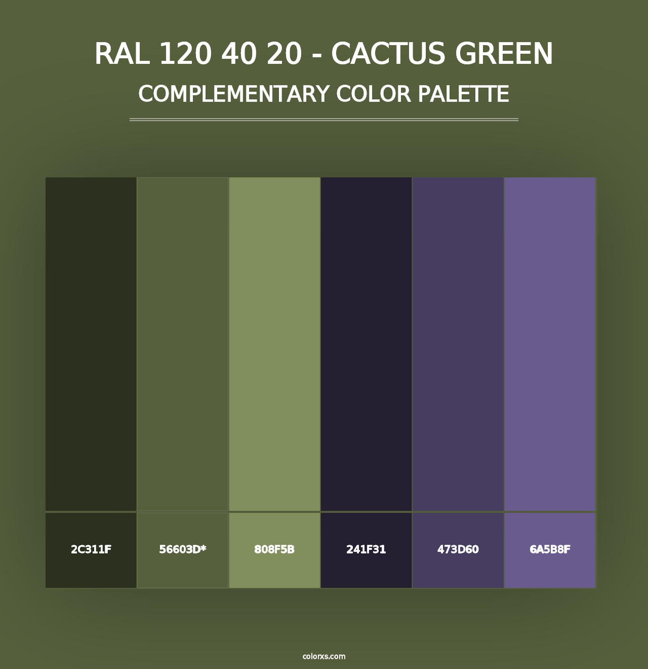 RAL 120 40 20 - Cactus Green - Complementary Color Palette