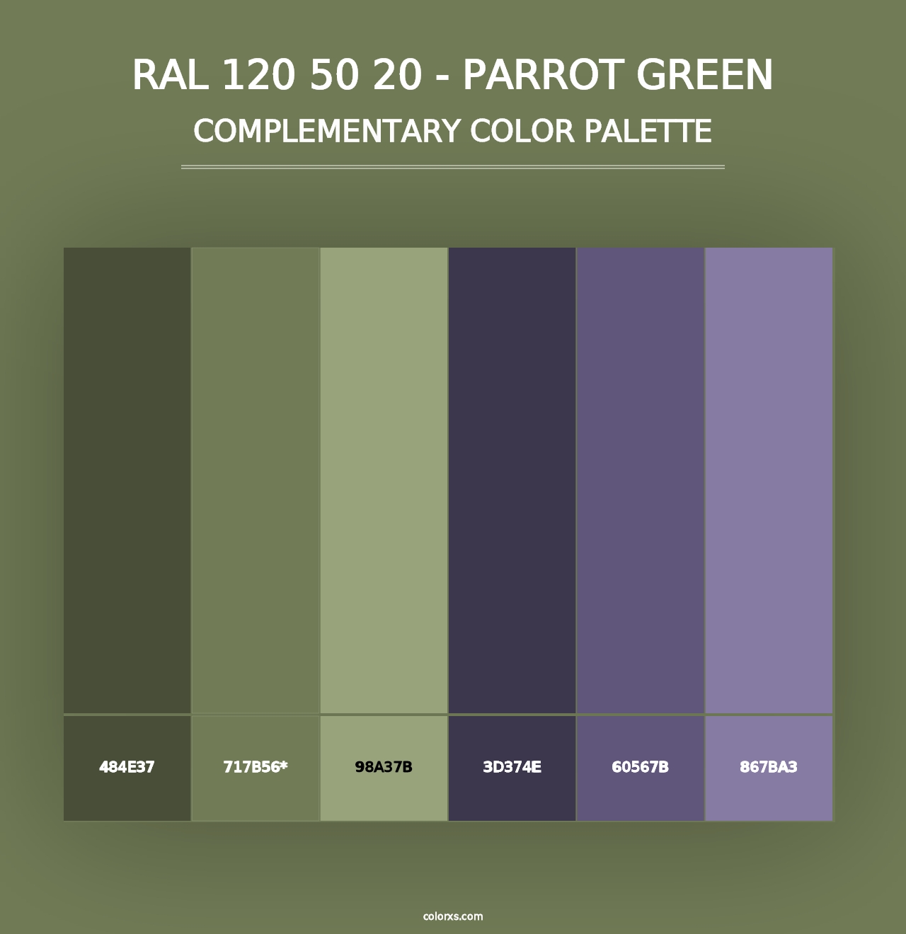 RAL 120 50 20 - Parrot Green - Complementary Color Palette