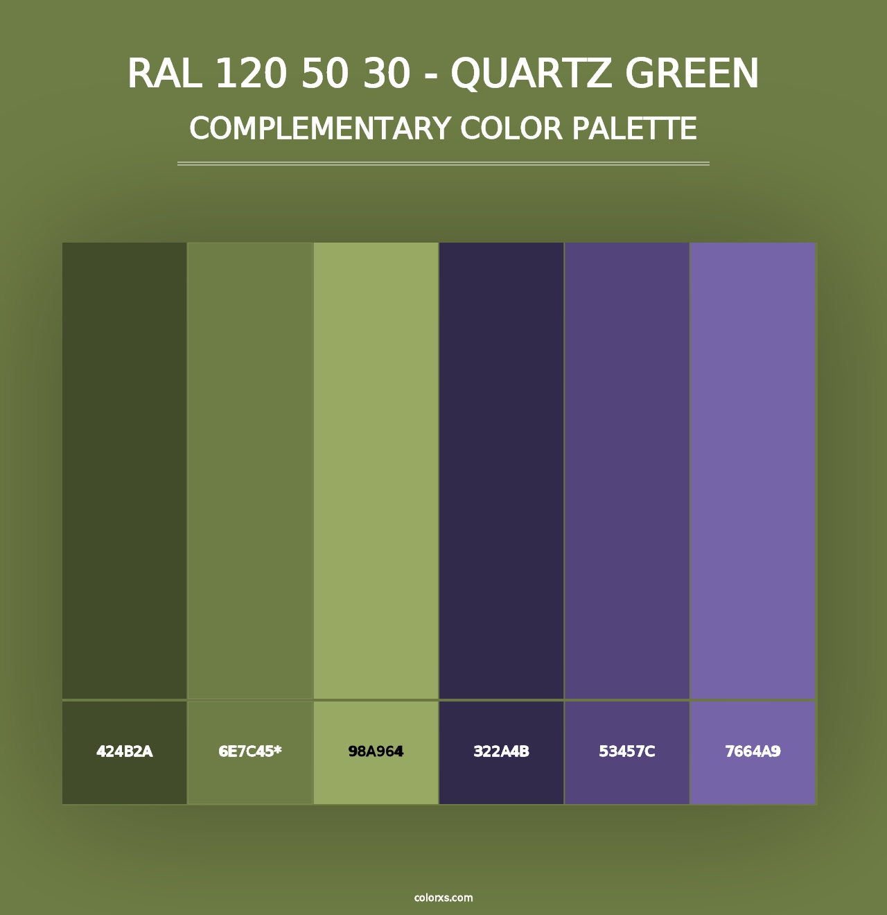 RAL 120 50 30 - Quartz Green - Complementary Color Palette