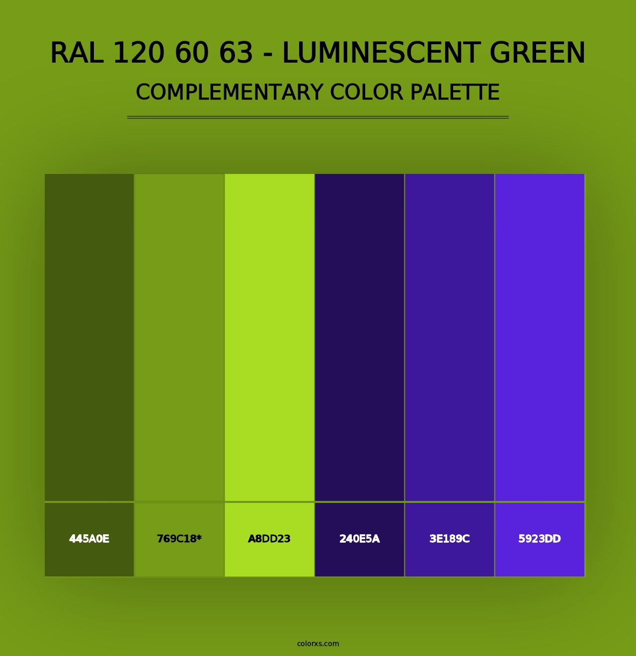 RAL 120 60 63 - Luminescent Green - Complementary Color Palette