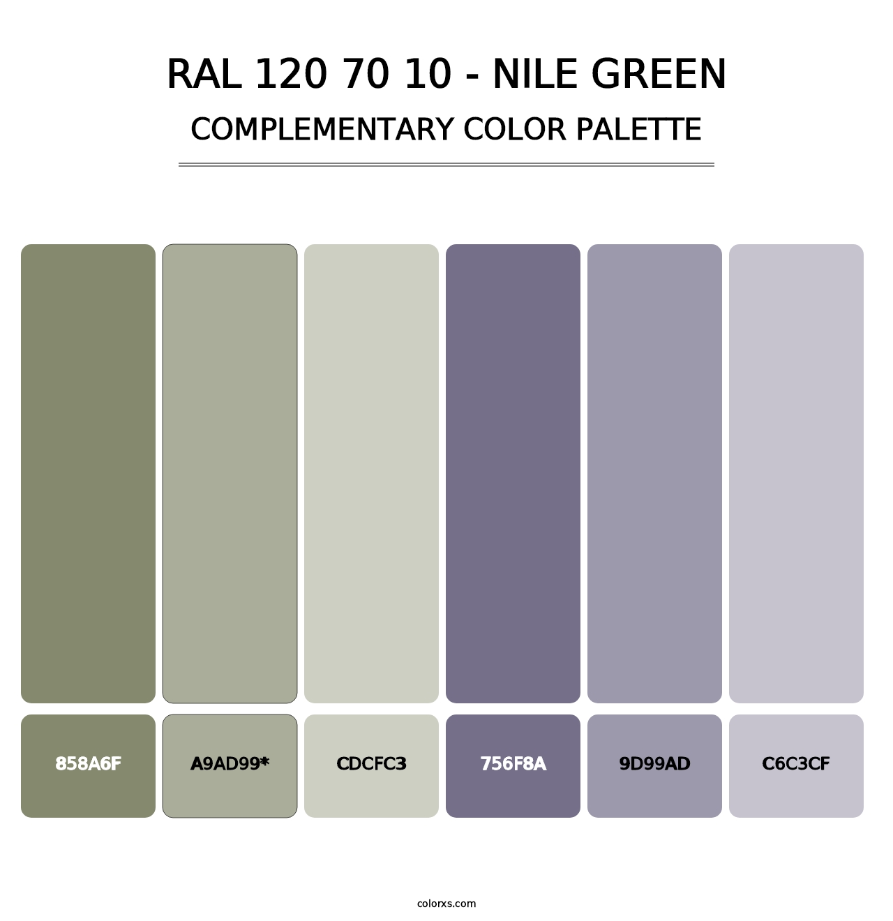 RAL 120 70 10 - Nile Green - Complementary Color Palette