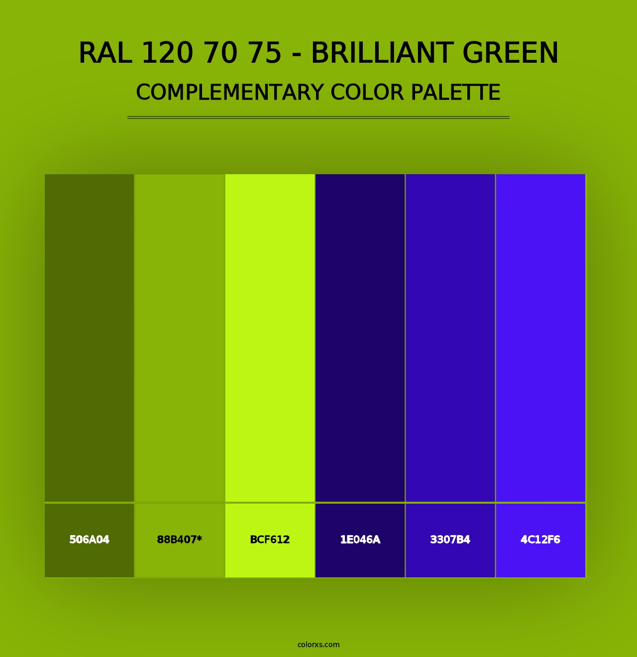 RAL 120 70 75 - Brilliant Green - Complementary Color Palette