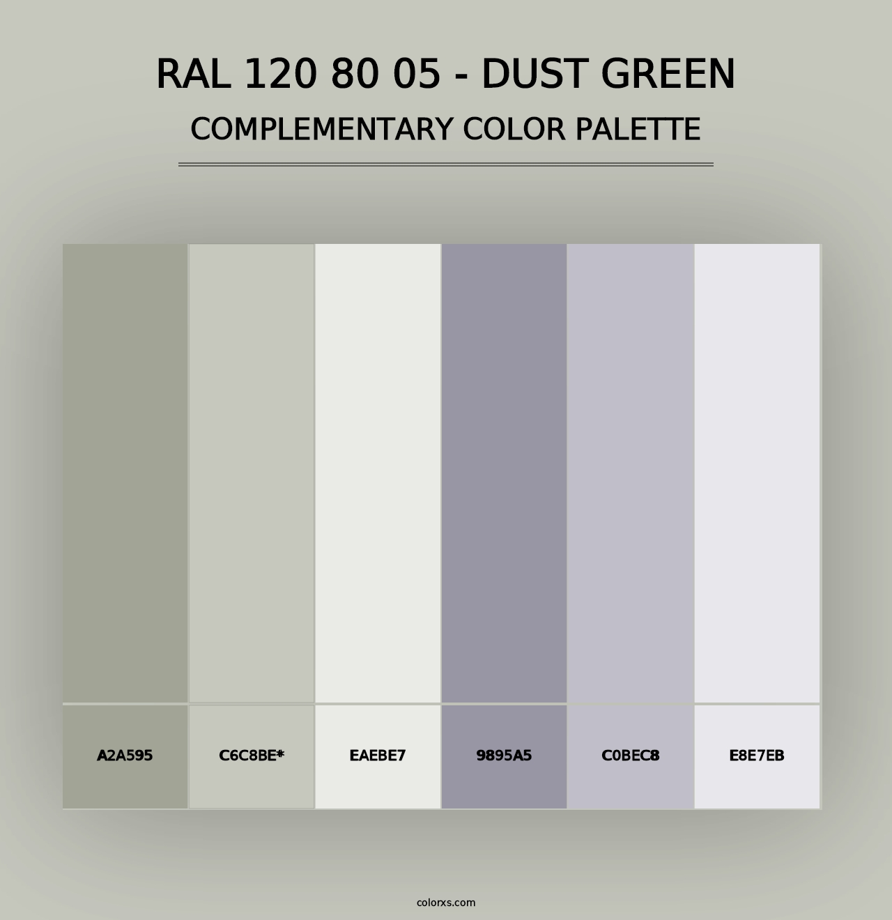 RAL 120 80 05 - Dust Green - Complementary Color Palette