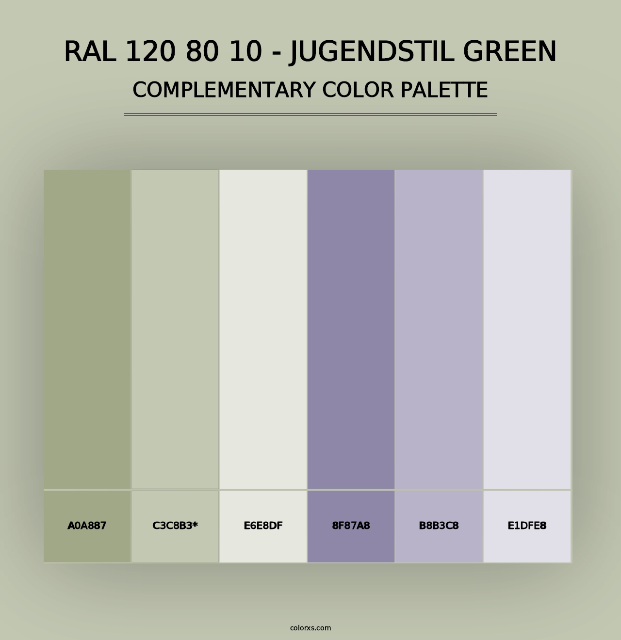 RAL 120 80 10 - Jugendstil Green - Complementary Color Palette