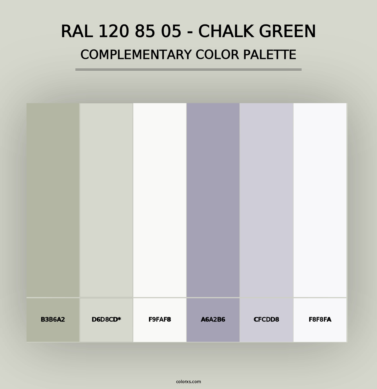 RAL 120 85 05 - Chalk Green - Complementary Color Palette