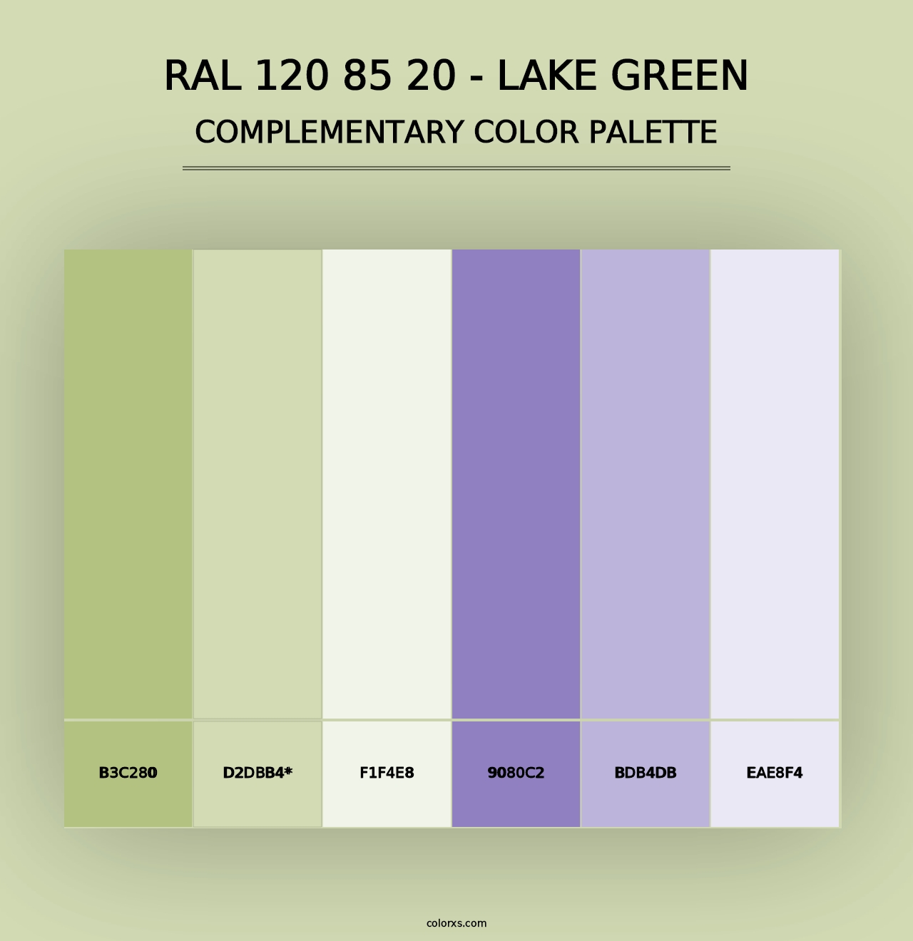 RAL 120 85 20 - Lake Green - Complementary Color Palette