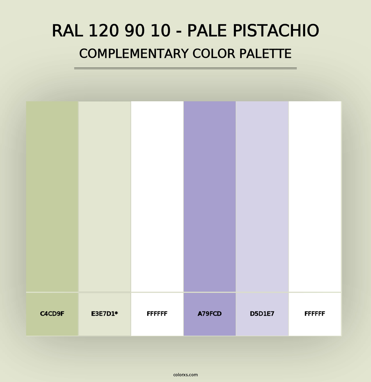 RAL 120 90 10 - Pale Pistachio - Complementary Color Palette