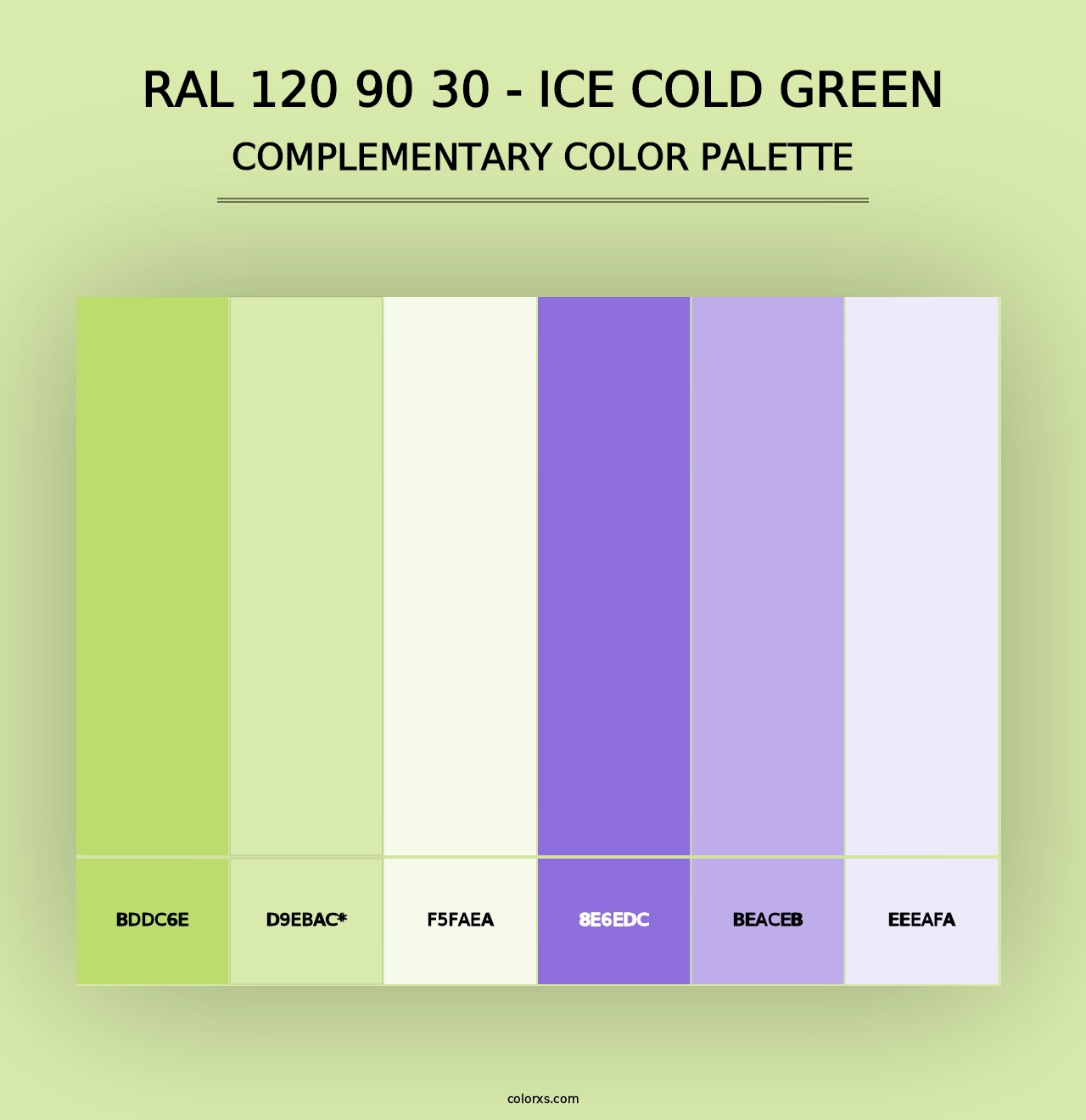 RAL 120 90 30 - Ice Cold Green - Complementary Color Palette