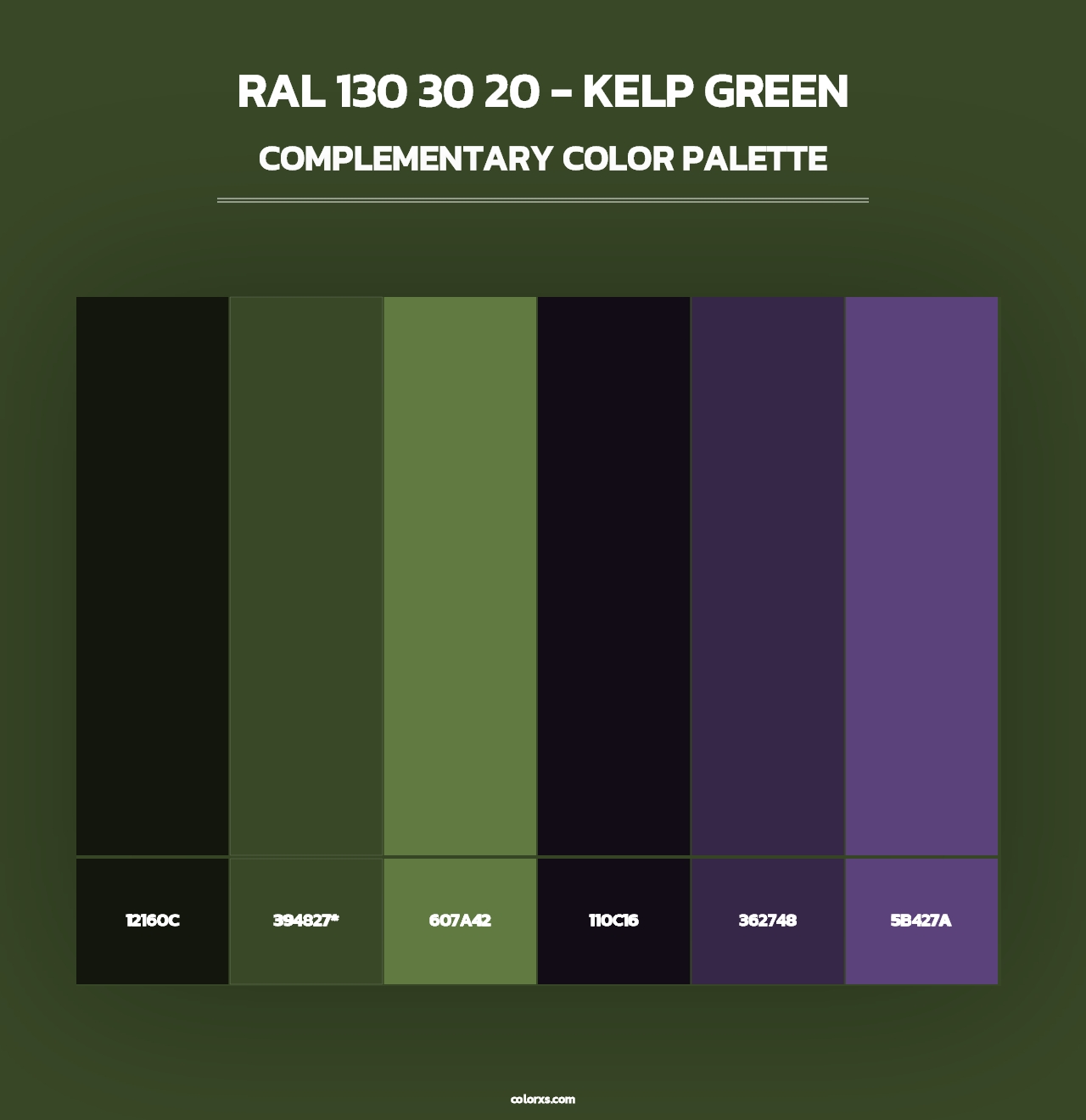 RAL 130 30 20 - Kelp Green - Complementary Color Palette