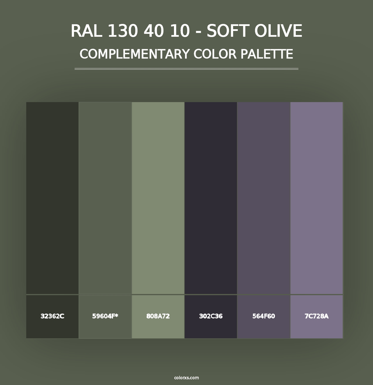 RAL 130 40 10 - Soft Olive - Complementary Color Palette