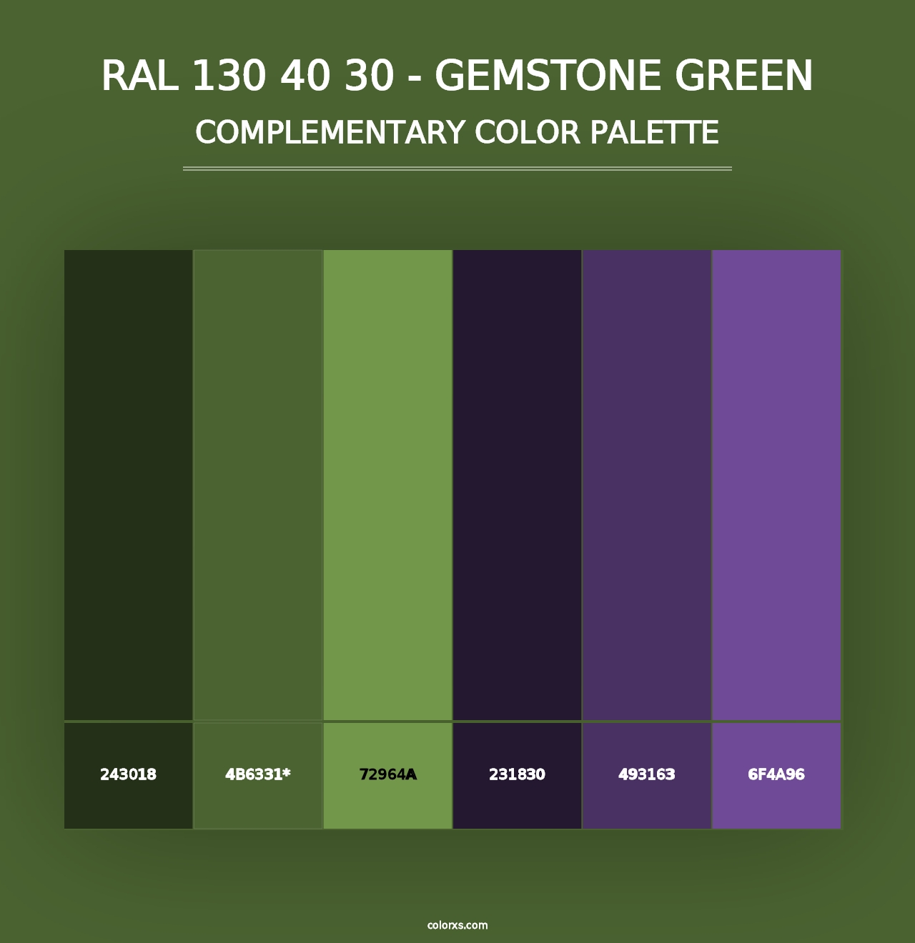 RAL 130 40 30 - Gemstone Green - Complementary Color Palette