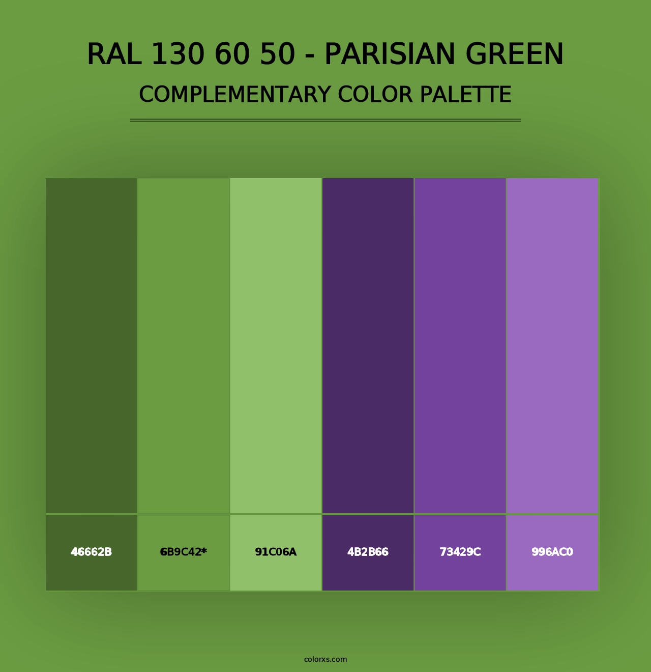 RAL 130 60 50 - Parisian Green - Complementary Color Palette