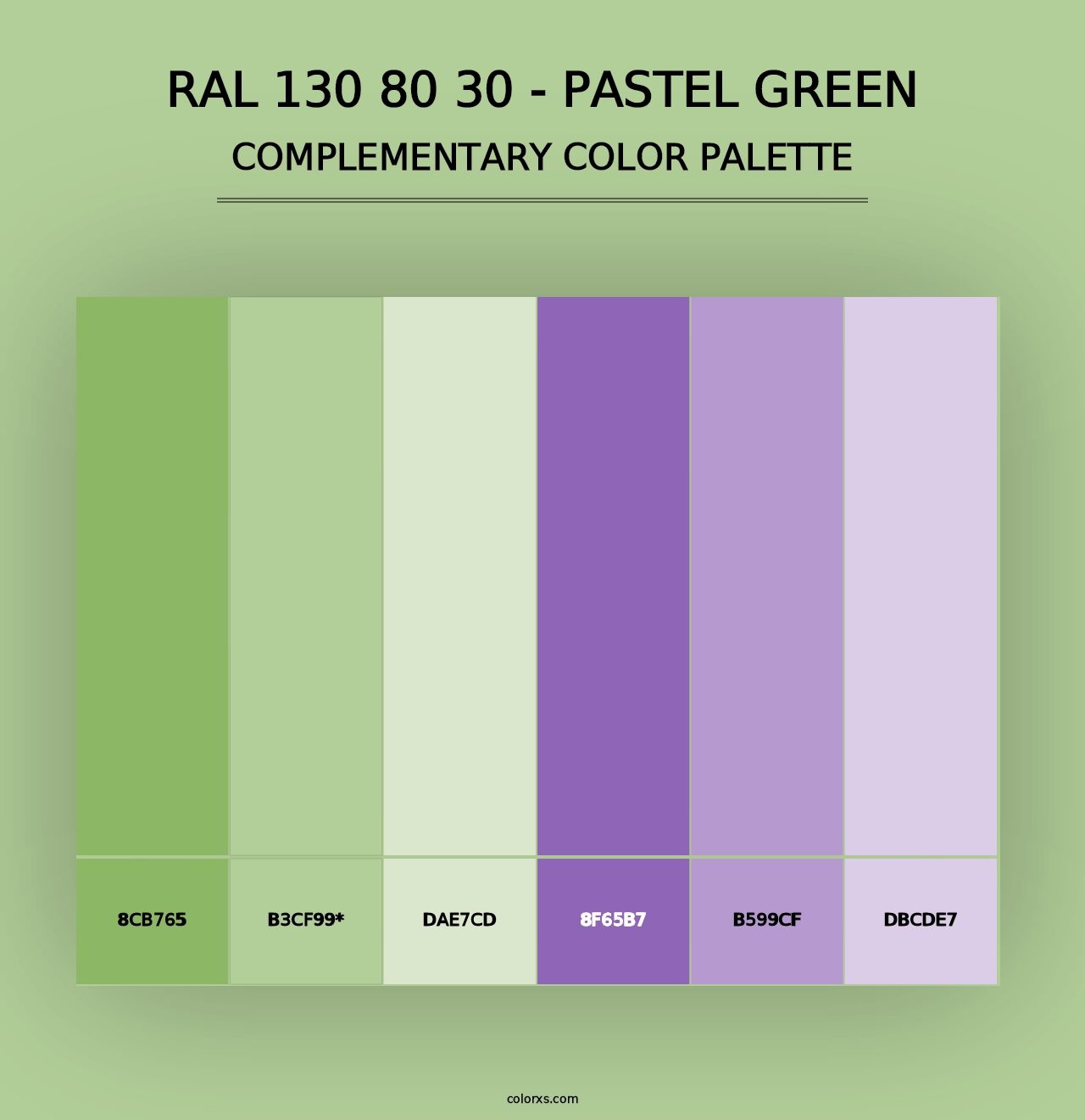 RAL 130 80 30 - Pastel Green - Complementary Color Palette