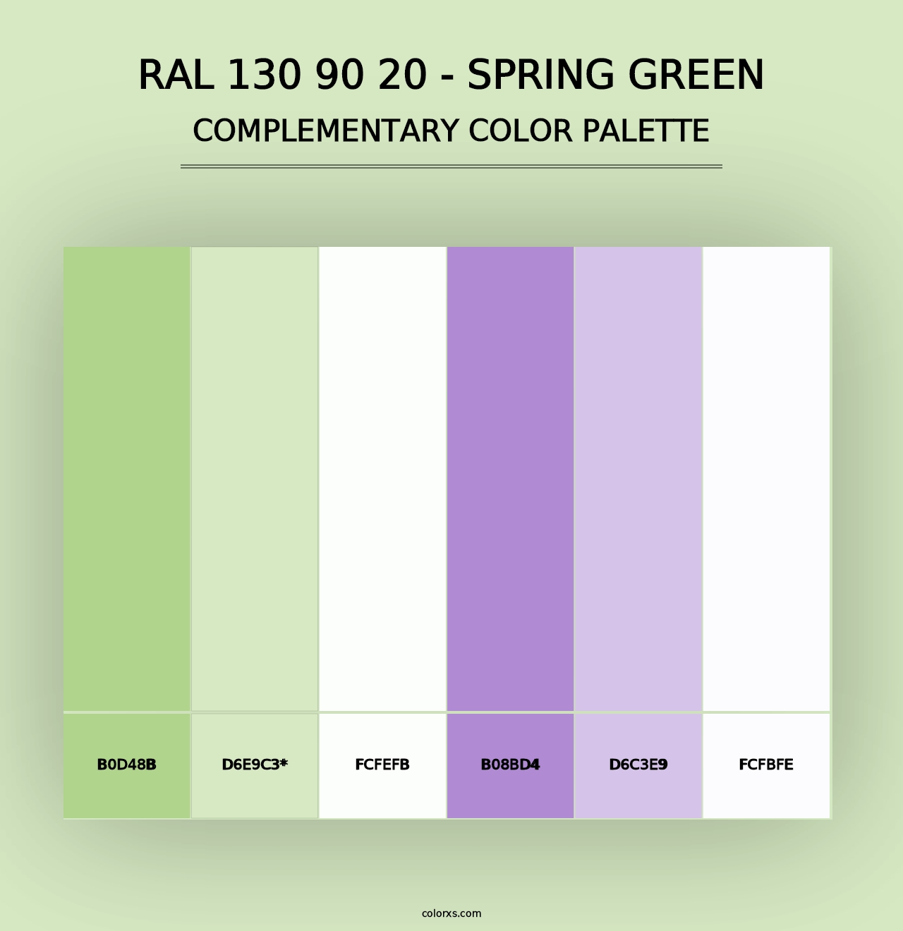 RAL 130 90 20 - Spring Green - Complementary Color Palette