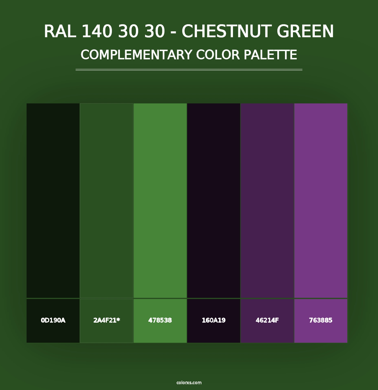 RAL 140 30 30 - Chestnut Green - Complementary Color Palette