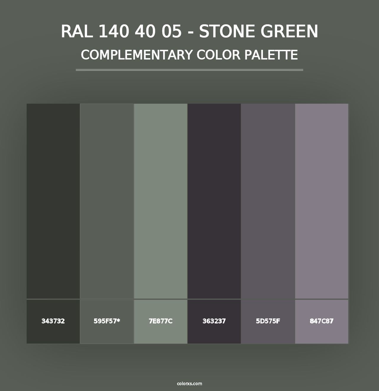 RAL 140 40 05 - Stone Green - Complementary Color Palette