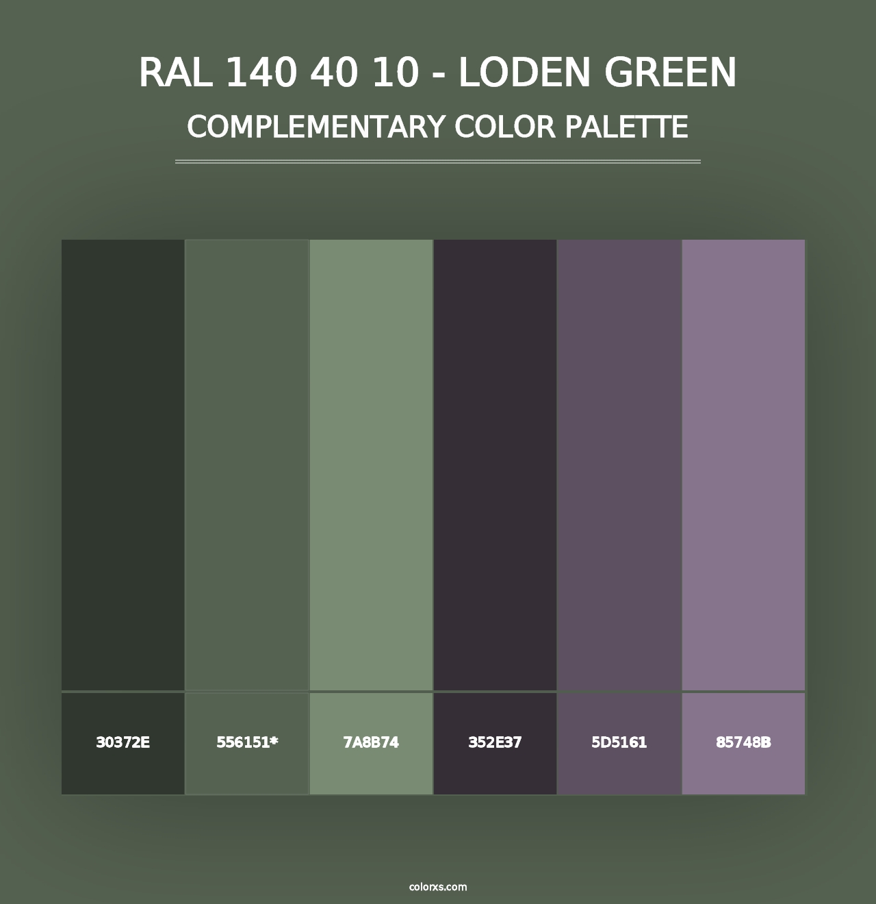 RAL 140 40 10 - Loden Green - Complementary Color Palette