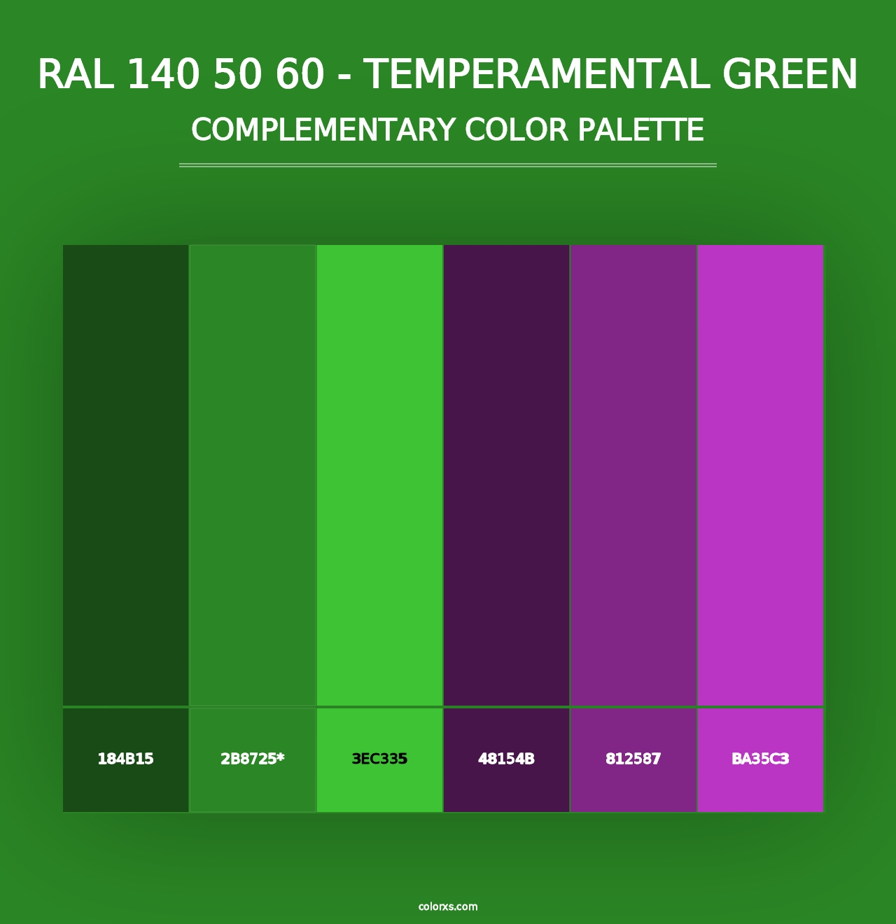 RAL 140 50 60 - Temperamental Green - Complementary Color Palette