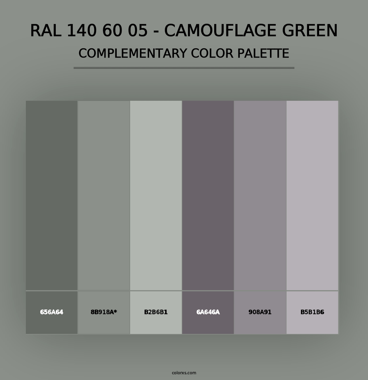 RAL 140 60 05 - Camouflage Green - Complementary Color Palette