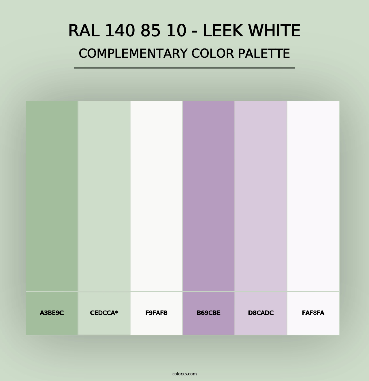 RAL 140 85 10 - Leek White - Complementary Color Palette