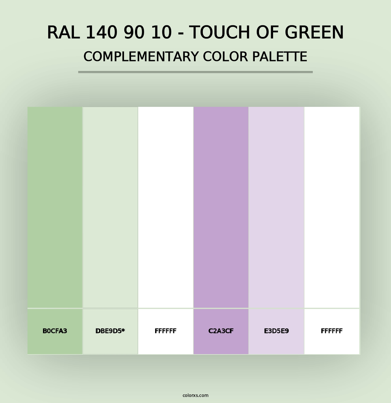 RAL 140 90 10 - Touch Of Green - Complementary Color Palette