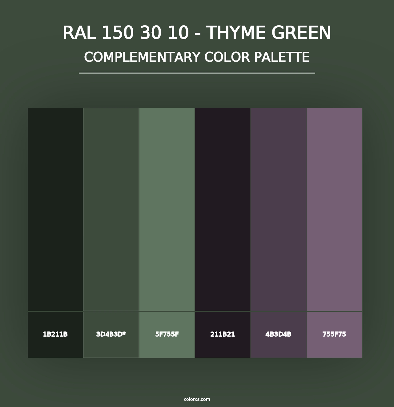 RAL 150 30 10 - Thyme Green - Complementary Color Palette