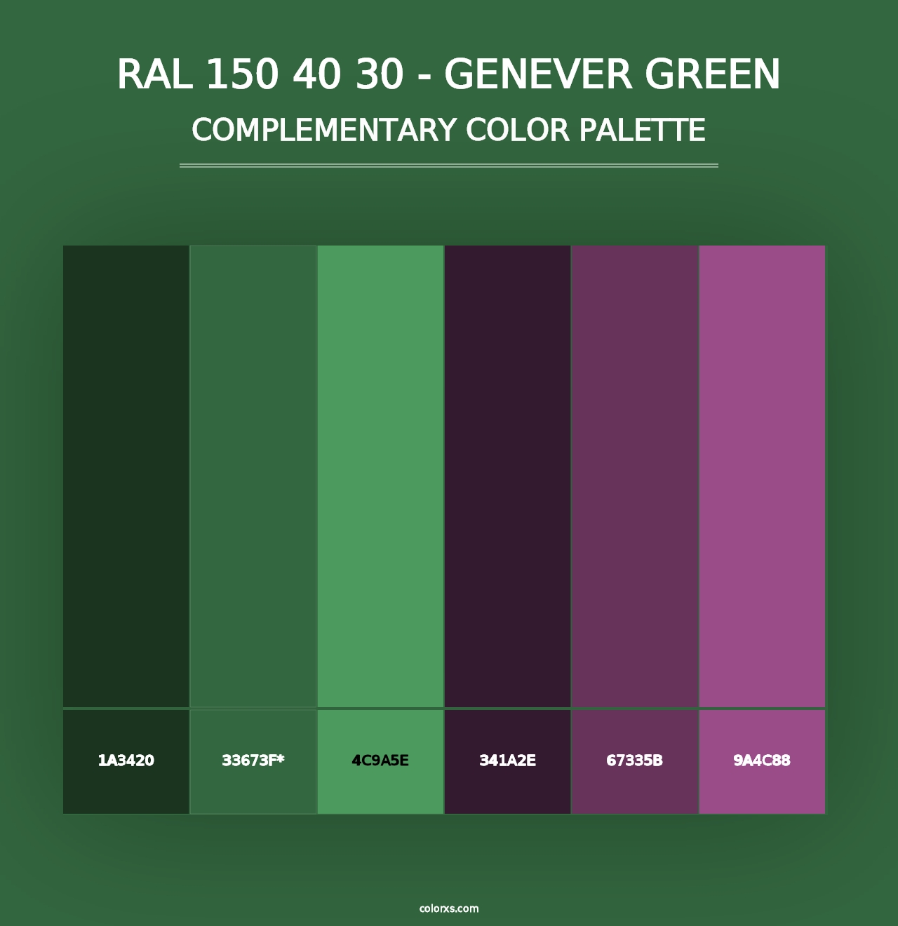 RAL 150 40 30 - Genever Green - Complementary Color Palette