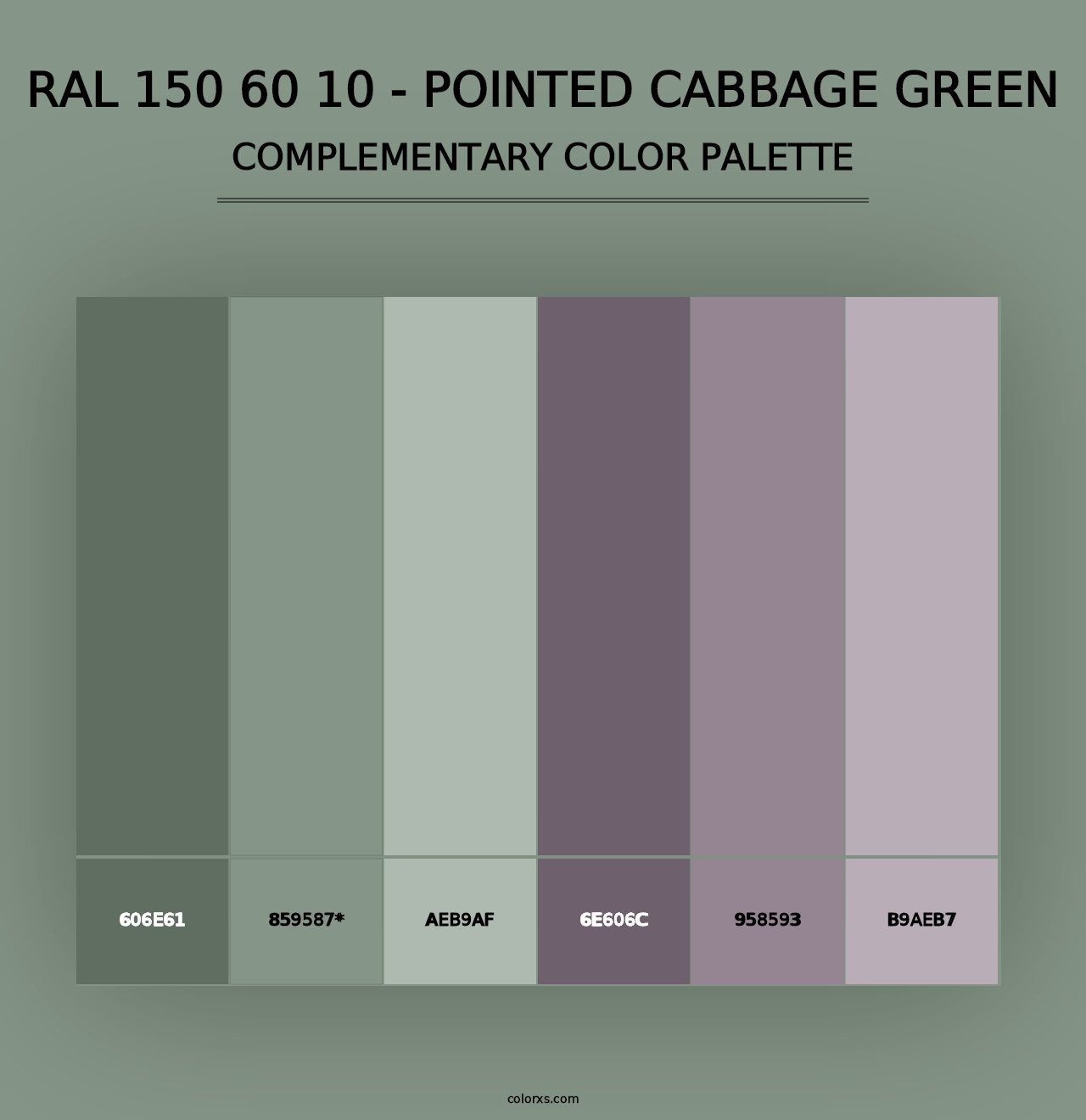 RAL 150 60 10 - Pointed Cabbage Green - Complementary Color Palette