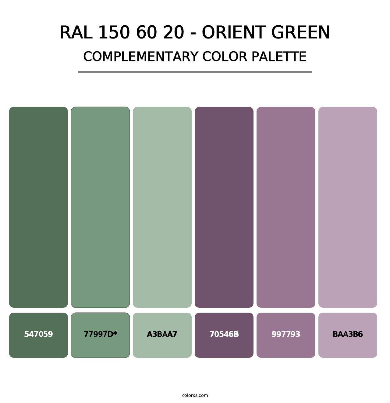 RAL 150 60 20 - Orient Green - Complementary Color Palette