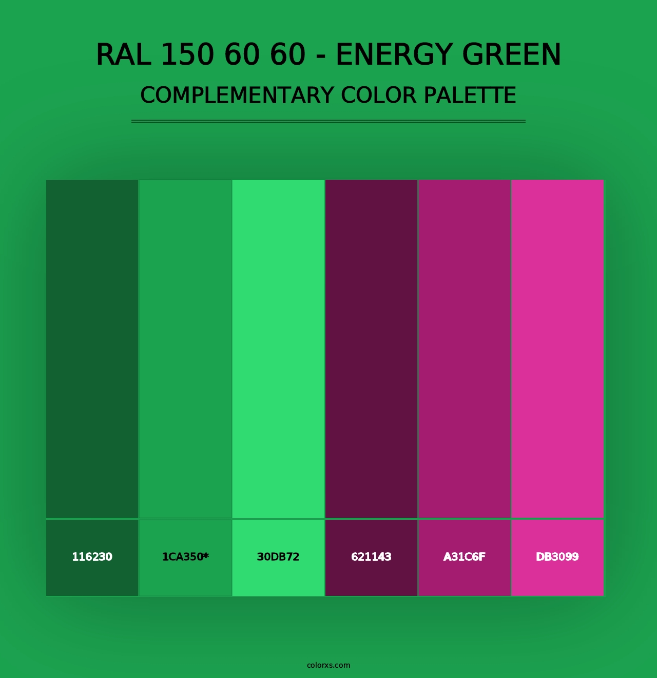 RAL 150 60 60 - Energy Green - Complementary Color Palette