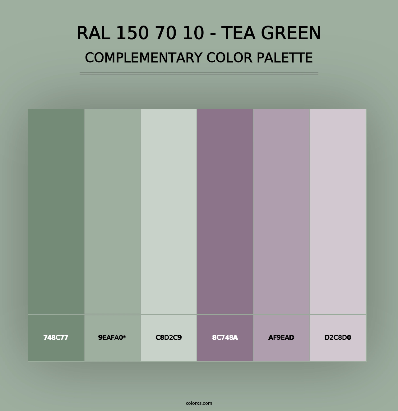 RAL 150 70 10 - Tea Green - Complementary Color Palette