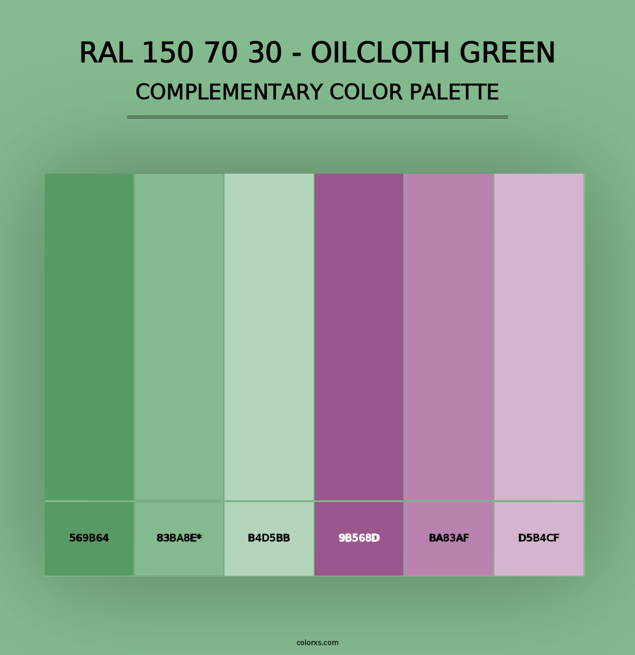 RAL 150 70 30 - Oilcloth Green - Complementary Color Palette