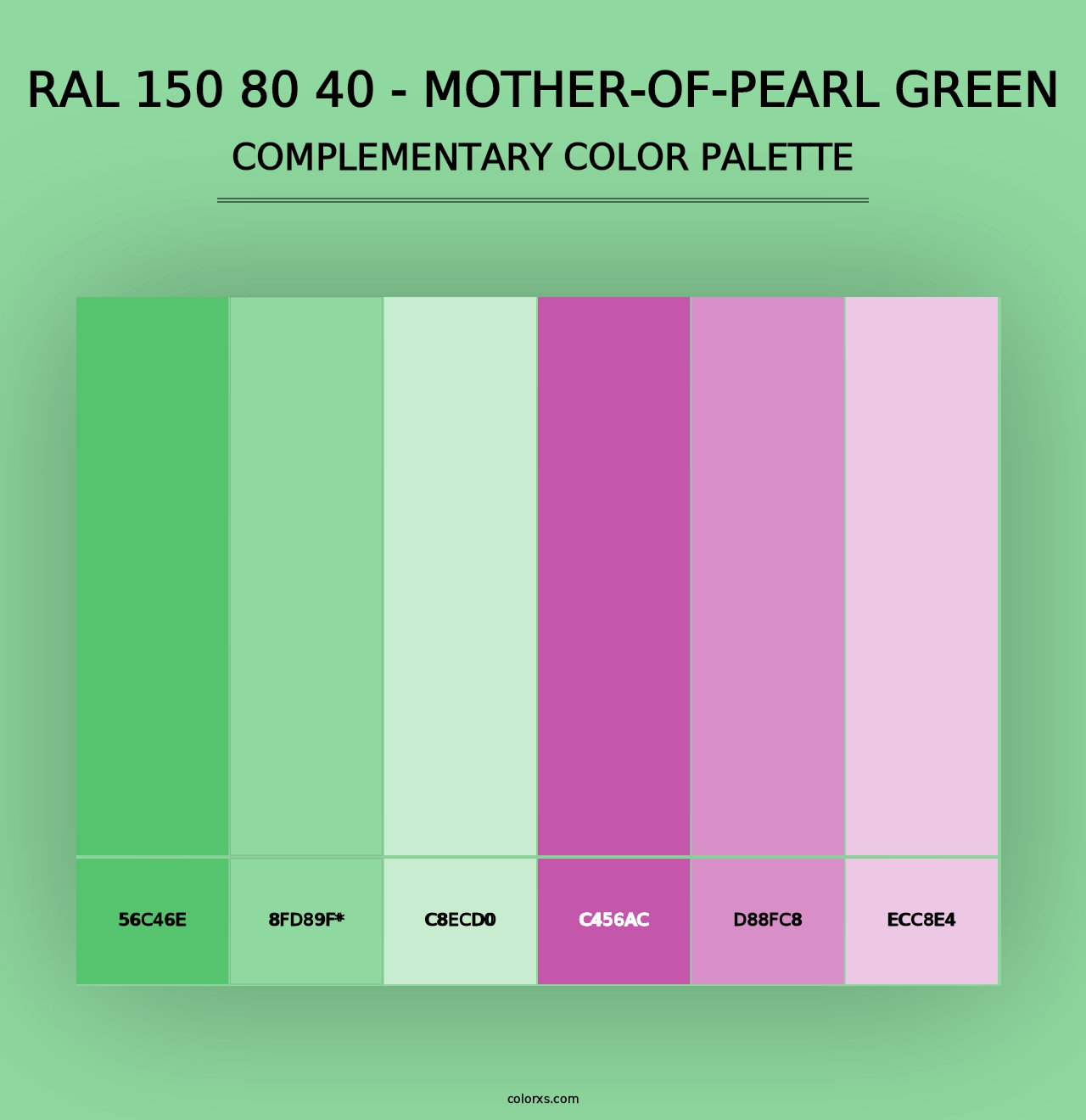 RAL 150 80 40 - Mother-Of-Pearl Green - Complementary Color Palette