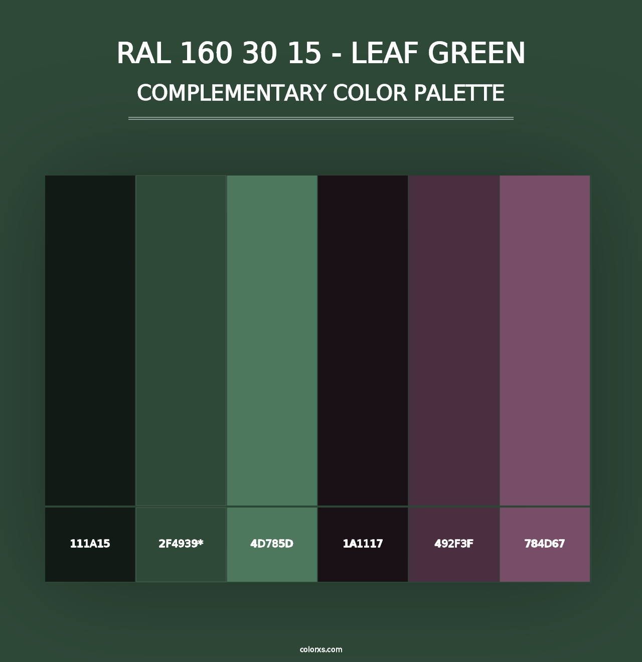 RAL 160 30 15 - Leaf Green - Complementary Color Palette